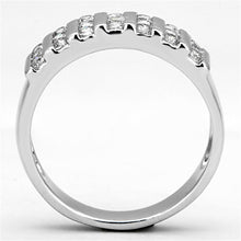 Load image into Gallery viewer, 3W488 - Rhodium Brass Ring with AAA Grade CZ  in Clear