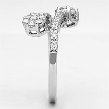 Load image into Gallery viewer, 3W490 - Rhodium Brass Ring with AAA Grade CZ  in Clear