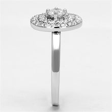 Load image into Gallery viewer, 3W493 - Rhodium Brass Ring with AAA Grade CZ  in Clear