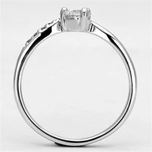 Load image into Gallery viewer, 3W497 - Rhodium Brass Ring with AAA Grade CZ  in Clear