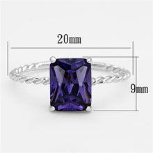 Load image into Gallery viewer, 3W498 - Rhodium Brass Ring with AAA Grade CZ  in Amethyst