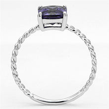 Load image into Gallery viewer, 3W498 - Rhodium Brass Ring with AAA Grade CZ  in Amethyst