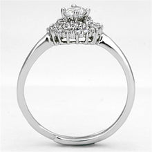 Load image into Gallery viewer, 3W501 - Rhodium Brass Ring with AAA Grade CZ  in Clear