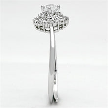 Load image into Gallery viewer, 3W501 - Rhodium Brass Ring with AAA Grade CZ  in Clear
