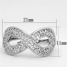 Load image into Gallery viewer, 3W503 - Rhodium Brass Ring with AAA Grade CZ  in Clear