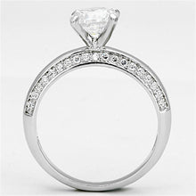 Load image into Gallery viewer, 3W504 - Rhodium Brass Ring with AAA Grade CZ  in Clear