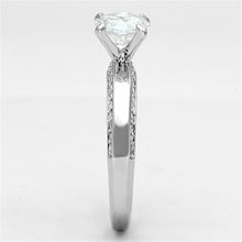 Load image into Gallery viewer, 3W504 - Rhodium Brass Ring with AAA Grade CZ  in Clear