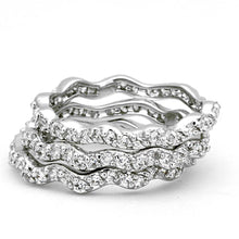 Load image into Gallery viewer, 3W508 - Rhodium Brass Ring with AAA Grade CZ  in Clear