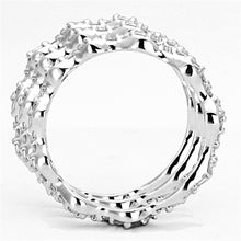 Load image into Gallery viewer, 3W508 - Rhodium Brass Ring with AAA Grade CZ  in Clear