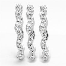 Load image into Gallery viewer, 3W508 - Rhodium Brass Ring with AAA Grade CZ  in Clear