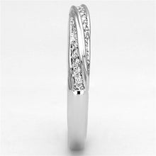 Load image into Gallery viewer, 3W510 - Rhodium Brass Ring with AAA Grade CZ  in Clear