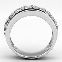 Load image into Gallery viewer, 3W513 - Rhodium Brass Ring with AAA Grade CZ  in Black Diamond