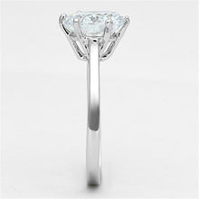 Load image into Gallery viewer, 3W514 - Rhodium Brass Ring with AAA Grade CZ  in Clear