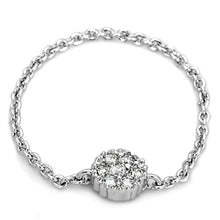 Load image into Gallery viewer, 3W516 - Rhodium Brass Ring with AAA Grade CZ  in Clear