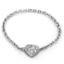 Load image into Gallery viewer, 3W518 - Rhodium Brass Ring with AAA Grade CZ  in Clear