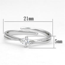 Load image into Gallery viewer, 3W520 - Rhodium Brass Ring with AAA Grade CZ  in Clear