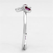 Load image into Gallery viewer, 3W521 - Rhodium Brass Ring with Synthetic Corundum in Ruby