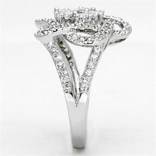 Load image into Gallery viewer, 3W523 - Rhodium Brass Ring with AAA Grade CZ  in Clear