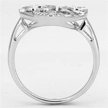 Load image into Gallery viewer, 3W524 - Rhodium Brass Ring with AAA Grade CZ  in Clear