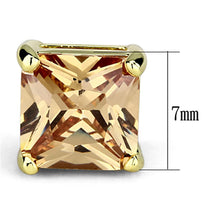 Load image into Gallery viewer, 3W533 - Gold Brass Earrings with AAA Grade CZ  in Champagne