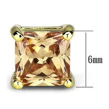 Load image into Gallery viewer, 3W540 - Gold Brass Earrings with AAA Grade CZ  in Champagne