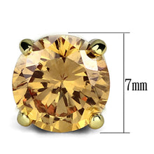 Load image into Gallery viewer, 3W547 - Gold Brass Earrings with AAA Grade CZ  in Champagne