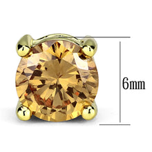 Load image into Gallery viewer, 3W554 - Gold Brass Earrings with AAA Grade CZ  in Champagne