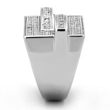 Load image into Gallery viewer, 3W562 - Rhodium Brass Ring with AAA Grade CZ  in Clear