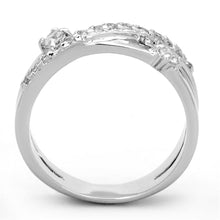 Load image into Gallery viewer, 3W565 - Rhodium Brass Ring with AAA Grade CZ  in Clear