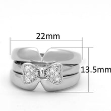 Load image into Gallery viewer, 3W571 - Rhodium Brass Ring with AAA Grade CZ  in Clear