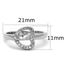 Load image into Gallery viewer, 3W573 - Rhodium Brass Ring with AAA Grade CZ  in Clear