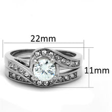 Load image into Gallery viewer, 3W575 - Rhodium Brass Ring with AAA Grade CZ  in Clear