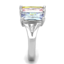 Load image into Gallery viewer, Dana Cocktail Ring - Rhodium Brass, AAA CZ , Multi Color - 3W583