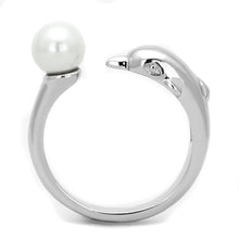 Load image into Gallery viewer, 3W587 - Rhodium Brass Ring with Synthetic Pearl in White