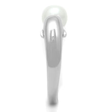 Load image into Gallery viewer, 3W587 - Rhodium Brass Ring with Synthetic Pearl in White