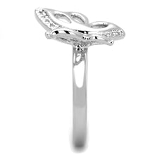 Load image into Gallery viewer, 3W592 - Rhodium Brass Ring with AAA Grade CZ  in Clear