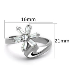 Load image into Gallery viewer, 3W593 - Rhodium Brass Ring with AAA Grade CZ  in Clear
