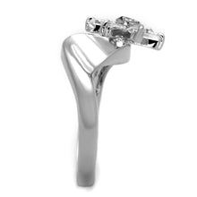 Load image into Gallery viewer, 3W593 - Rhodium Brass Ring with AAA Grade CZ  in Clear