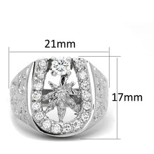 Load image into Gallery viewer, 3W595 - Rhodium Brass Ring with AAA Grade CZ  in Clear