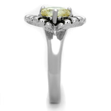 Load image into Gallery viewer, 3W598 - Rhodium Brass Ring with AAA Grade CZ  in Citrine Yellow