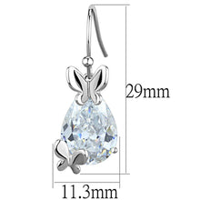 Load image into Gallery viewer, 3W622 - Rhodium Brass Earrings with AAA Grade CZ  in Clear