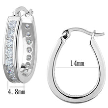 Load image into Gallery viewer, 3W625 - Rhodium Brass Earrings with AAA Grade CZ  in Clear