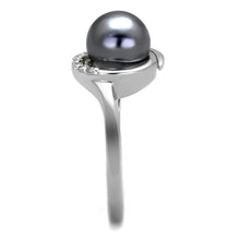 Load image into Gallery viewer, 3W629 - Rhodium Brass Ring with Synthetic Pearl in Gray