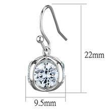 Load image into Gallery viewer, 3W644 - Rhodium Brass Earrings with AAA Grade CZ  in Clear