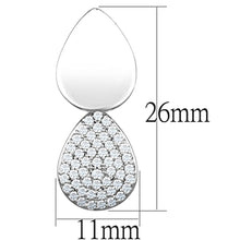 Load image into Gallery viewer, 3W659 - Rhodium Brass Earrings with AAA Grade CZ  in Clear