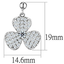 Load image into Gallery viewer, 3W662 - Rhodium Brass Earrings with AAA Grade CZ  in Clear