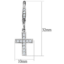 Load image into Gallery viewer, 3W688 - Rhodium Brass Earrings with AAA Grade CZ  in Clear