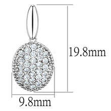 Load image into Gallery viewer, 3W690 - Rhodium Brass Earrings with AAA Grade CZ  in Clear