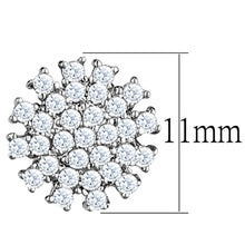 Load image into Gallery viewer, 3W694 - Rhodium Brass Earrings with AAA Grade CZ  in Clear