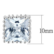 Load image into Gallery viewer, 3W700 - Rhodium Brass Earrings with AAA Grade CZ  in Clear